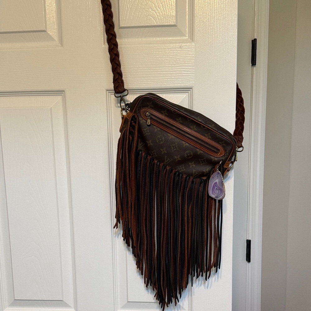 Refurbished Vintage Louis Vuitton Crossbody with Fringe by Vintage Boho Bags